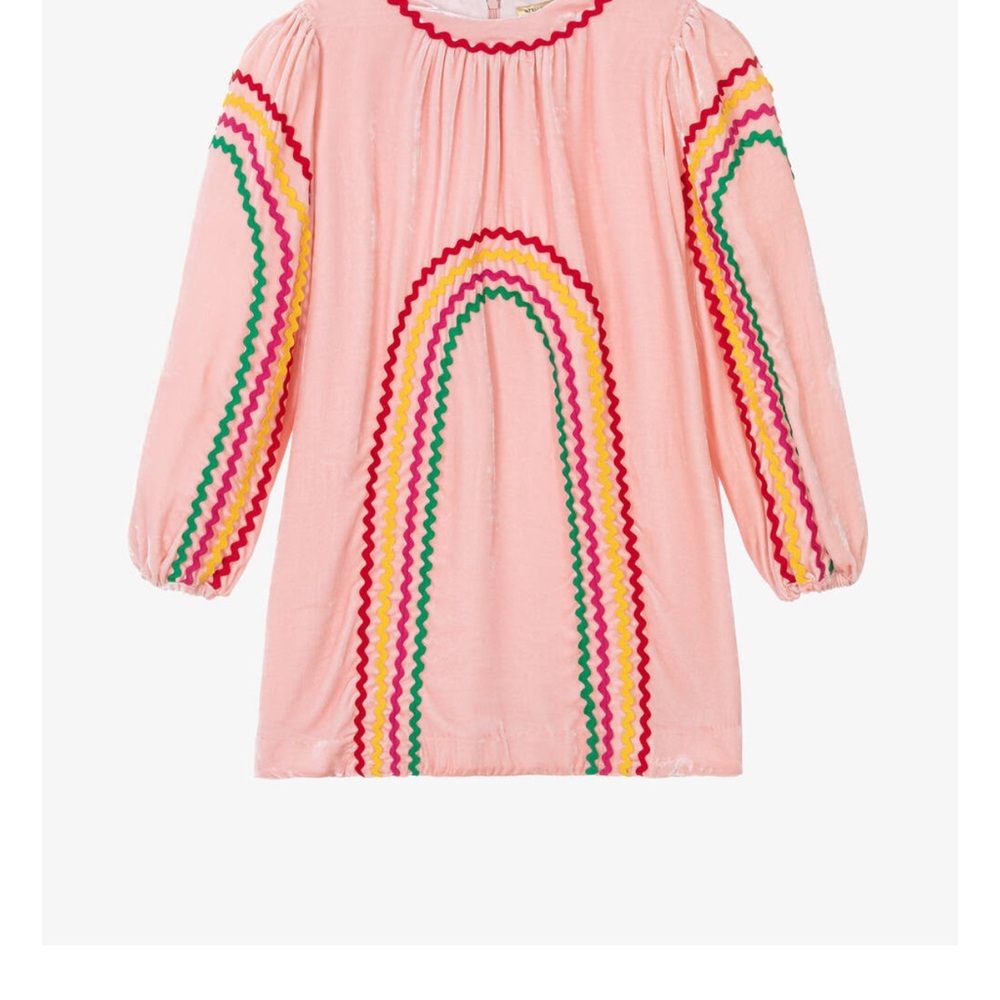 Stella McCartney Kids Peach Dress with Red Trim